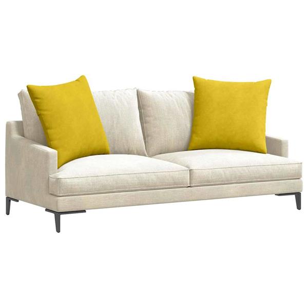 Grote foto vidaxl sofa kussens 2 pcs geel 60 x 60 cm katoen stof huis en inrichting woningdecoratie