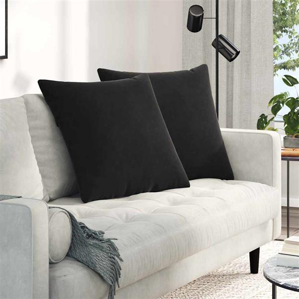 Grote foto vidaxl sofa kussens 2 pcs zwart 60 x 60 cm katoen stof huis en inrichting woningdecoratie