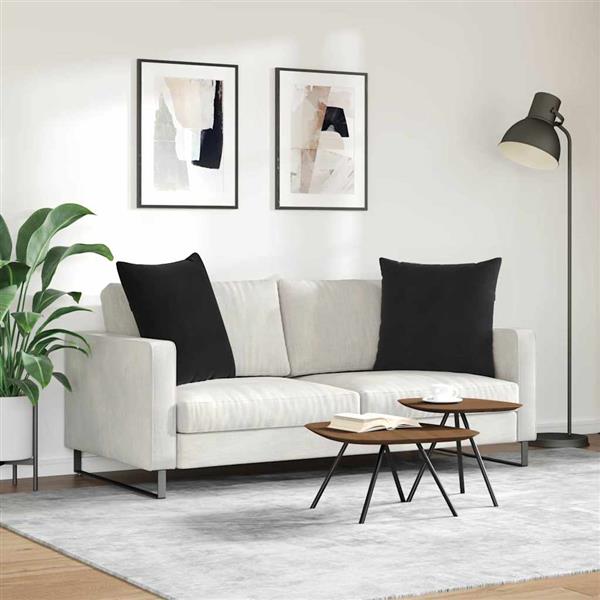 Grote foto vidaxl sofa kussens 2 pcs zwart 60 x 60 cm katoen stof huis en inrichting woningdecoratie