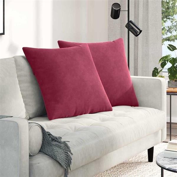 Grote foto vidaxl sofa kussens 2 pcs wijnrood 60 x 60 cm katoen stof huis en inrichting woningdecoratie