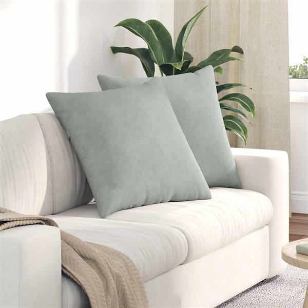 Grote foto vidaxl sofa kussens 2 pcs lichtgrijs 60 x 60 cm katoen stof huis en inrichting woningdecoratie