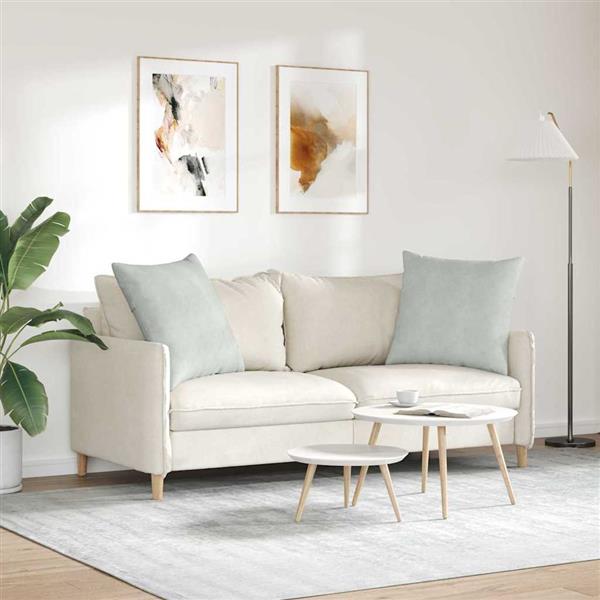 Grote foto vidaxl sofa kussens 2 pcs lichtgrijs 60 x 60 cm katoen stof huis en inrichting woningdecoratie
