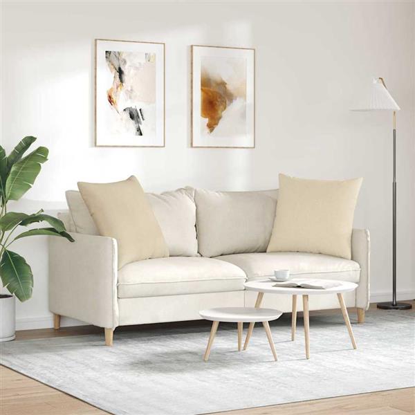 Grote foto vidaxl sofa kussens 2 pcs cr me 60 x 60 cm stof huis en inrichting woningdecoratie