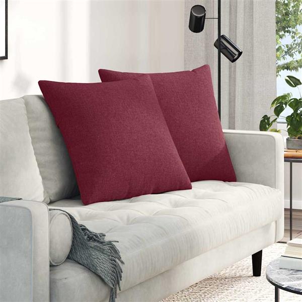 Grote foto vidaxl sofa kussens 2 pcs wijnrood 60 x 60 cm stof huis en inrichting woningdecoratie