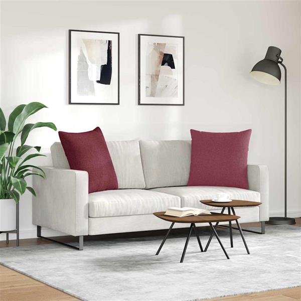 Grote foto vidaxl sofa kussens 2 pcs wijnrood 60 x 60 cm stof huis en inrichting woningdecoratie