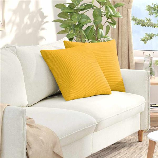 Grote foto vidaxl sofa kussens 2 pcs lichtgeel 50 x 50 cm katoen stof huis en inrichting woningdecoratie