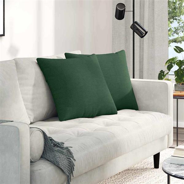 Grote foto vidaxl sofa kussens 2 pcs donkergroen 50 x 50 cm katoen stof huis en inrichting woningdecoratie
