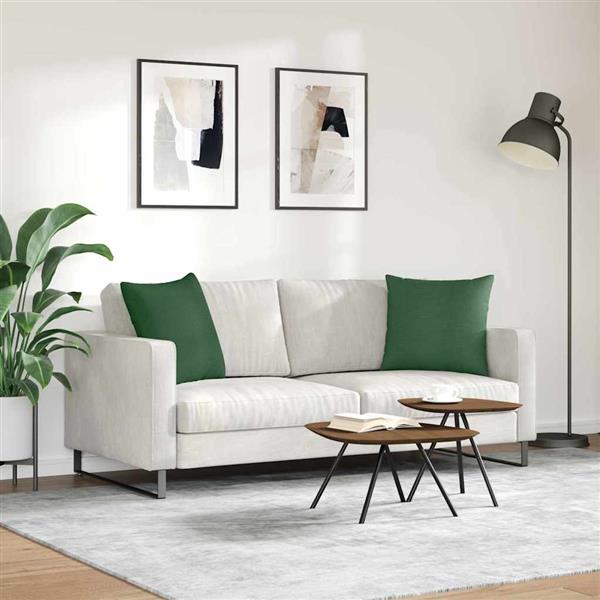 Grote foto vidaxl sofa kussens 2 pcs donkergroen 50 x 50 cm katoen stof huis en inrichting woningdecoratie