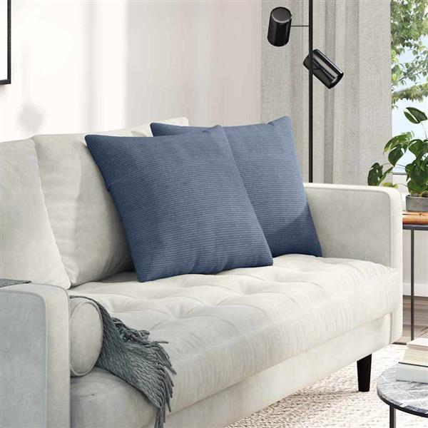 Grote foto vidaxl sofa kussens 2 pcs blauw 50 x 50 cm katoen stof huis en inrichting woningdecoratie