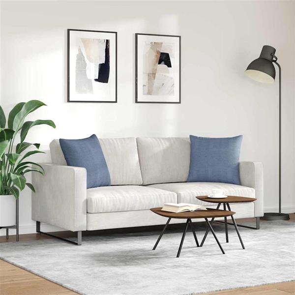 Grote foto vidaxl sofa kussens 2 pcs blauw 50 x 50 cm katoen stof huis en inrichting woningdecoratie