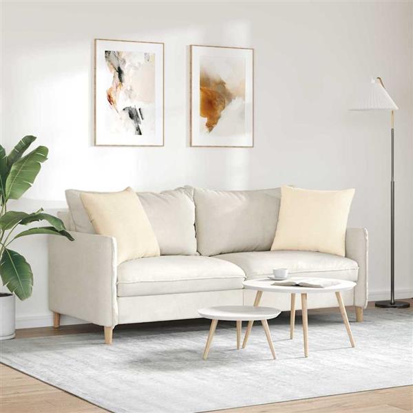 Grote foto vidaxl sofa kussens 2 pcs cr me 50 x 50 cm katoen stof huis en inrichting woningdecoratie