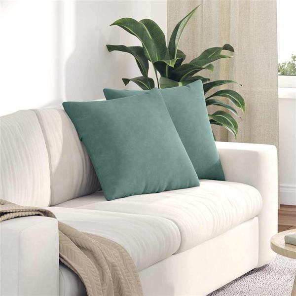 Grote foto vidaxl sofa kussens 2 pcs zeegroen 50 x 50 cm katoen stof huis en inrichting woningdecoratie