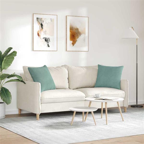 Grote foto vidaxl sofa kussens 2 pcs zeegroen 50 x 50 cm katoen stof huis en inrichting woningdecoratie