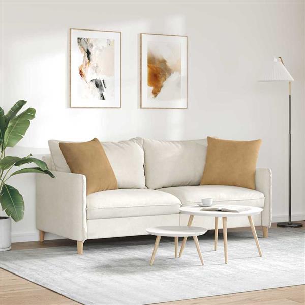 Grote foto vidaxl sofa kussens 2 pcs bruin 50 x 50 cm katoen stof huis en inrichting woningdecoratie