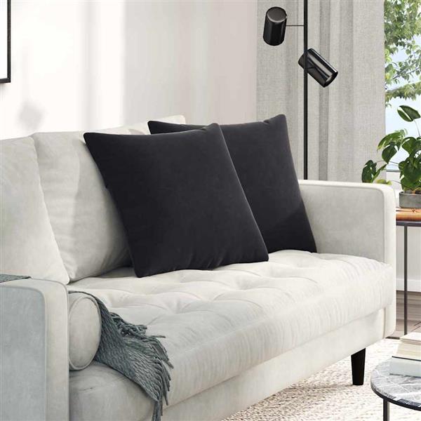 Grote foto vidaxl sofa kussens 2 pcs zwart 50 x 50 cm katoen stof huis en inrichting woningdecoratie