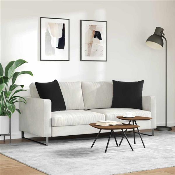 Grote foto vidaxl sofa kussens 2 pcs zwart 50 x 50 cm katoen stof huis en inrichting woningdecoratie