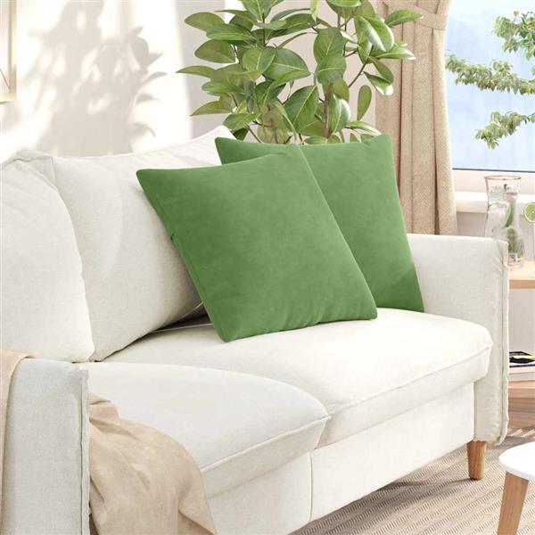 Grote foto vidaxl sofa kussens 2 pcs lichtgroen 50 x 50 cm katoen stof huis en inrichting woningdecoratie