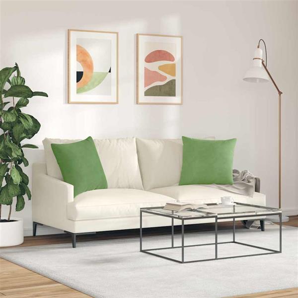 Grote foto vidaxl sofa kussens 2 pcs lichtgroen 50 x 50 cm katoen stof huis en inrichting woningdecoratie