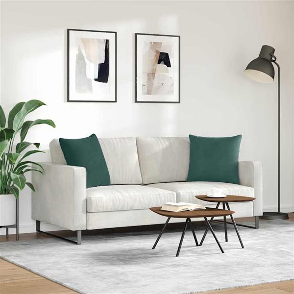 Grote foto vidaxl sofa kussens 2 pcs donkergroen 50 x 50 cm katoen stof huis en inrichting woningdecoratie