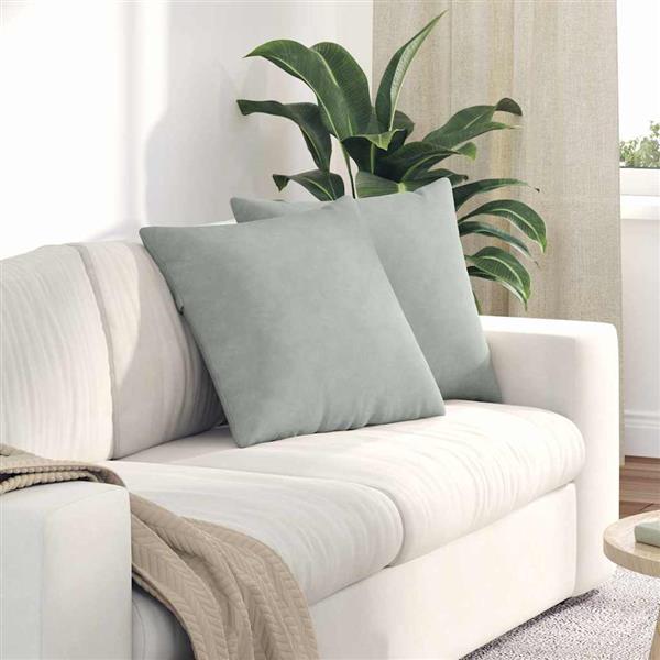 Grote foto vidaxl sofa kussens 2 pcs lichtgrijs 50 x 50 cm katoen stof huis en inrichting woningdecoratie