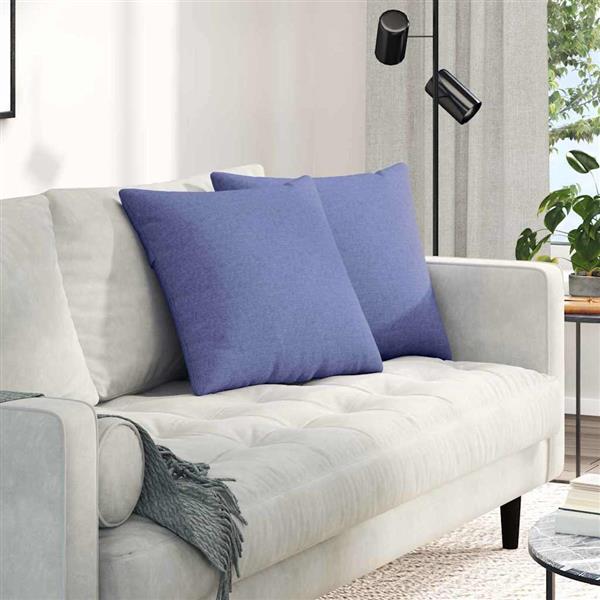 Grote foto vidaxl sofa kussens 2 pcs blauw 50 x 50 cm stof huis en inrichting woningdecoratie