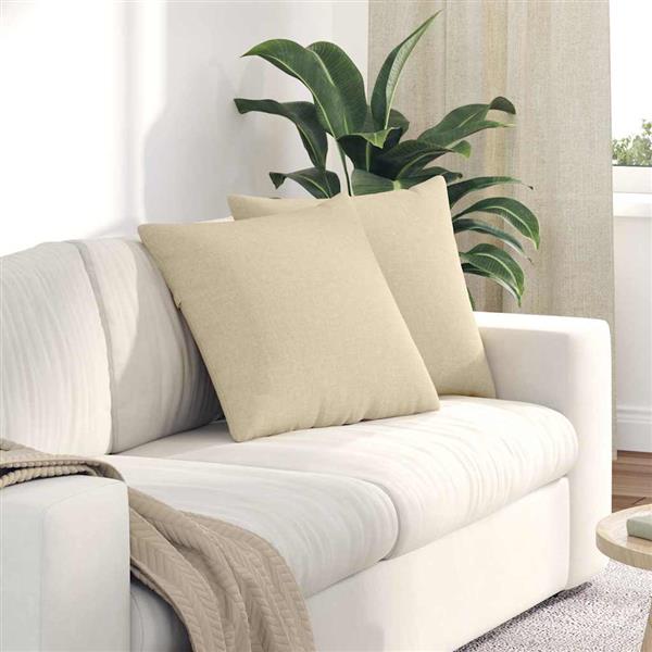 Grote foto vidaxl sofa kussens 2 pcs cr me 50 x 50 cm stof huis en inrichting woningdecoratie