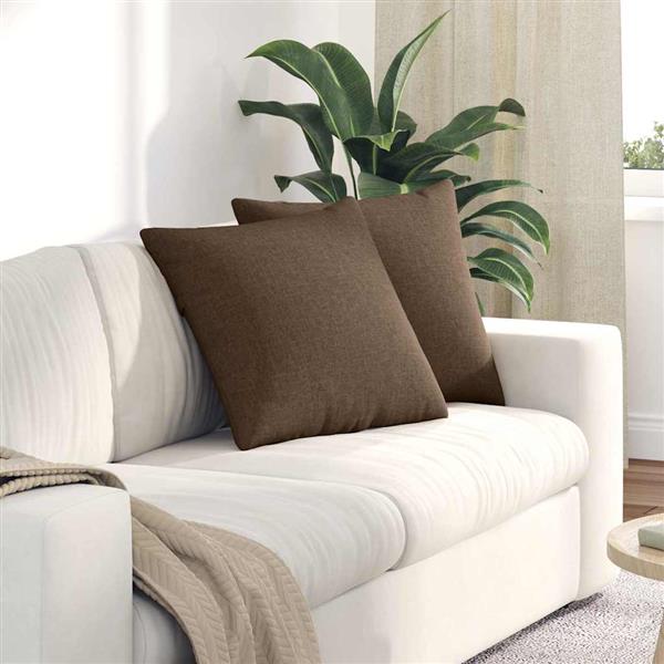 Grote foto vidaxl sofa kussens 2 pcs bruin 50 x 50 cm stof huis en inrichting woningdecoratie