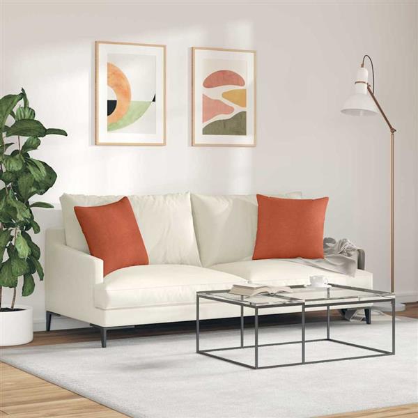 Grote foto vidaxl sofa kussens 2 pcs rood oranje 45 x 45 cm katoen stof huis en inrichting woningdecoratie