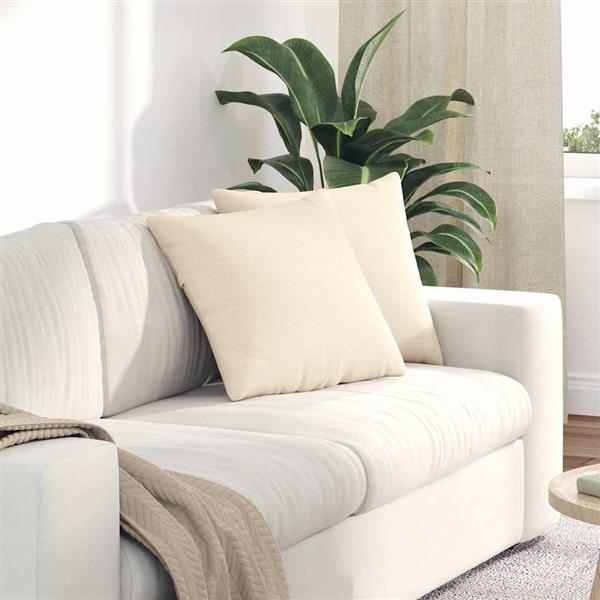 Grote foto vidaxl sofa kussens 2 pcs cr me 45 x 45 cm katoen stof huis en inrichting woningdecoratie