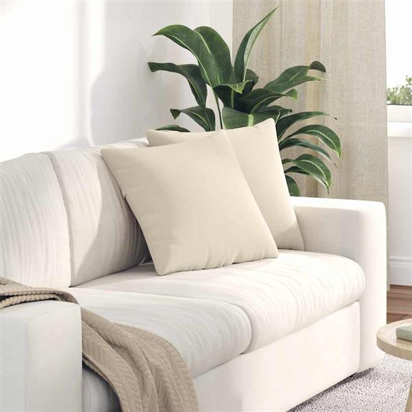 Grote foto vidaxl sofa kussens 2 pcs beige 45 x 45 cm stof huis en inrichting woningdecoratie