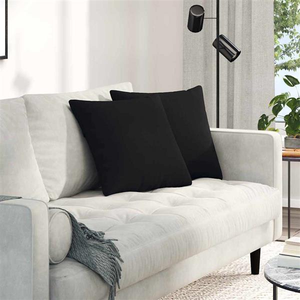 Grote foto vidaxl sofa kussens 2 pcs zwart 45 x 45 cm stof huis en inrichting woningdecoratie