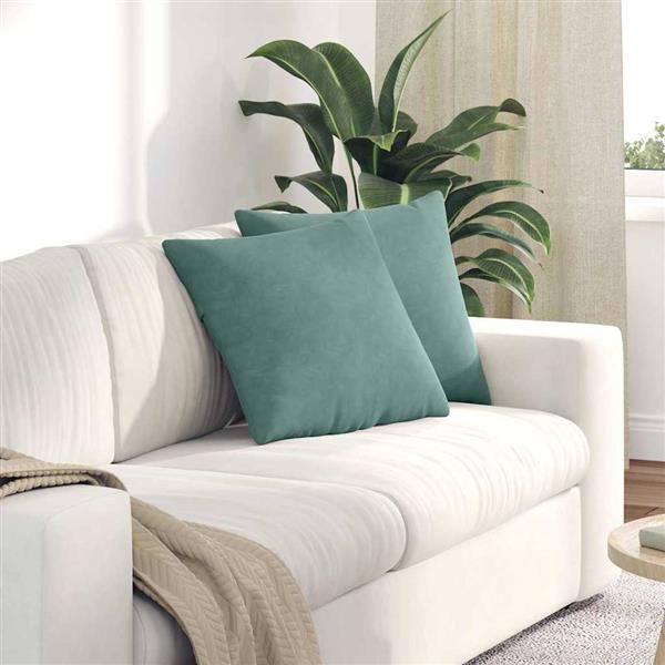 Grote foto vidaxl sofa kussens 2 pcs zeegroen 45 x 45 cm katoen stof huis en inrichting woningdecoratie