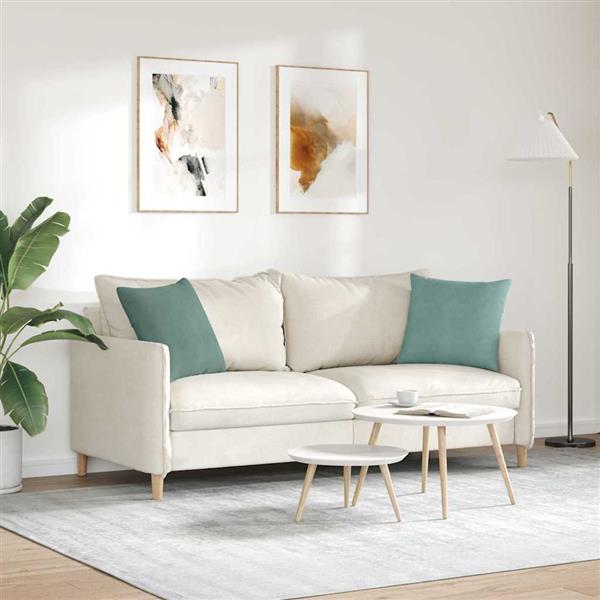 Grote foto vidaxl sofa kussens 2 pcs zeegroen 45 x 45 cm katoen stof huis en inrichting woningdecoratie