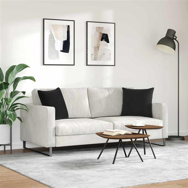 Grote foto vidaxl sofa kussens 2 pcs zwart 45 x 45 cm katoen stof huis en inrichting woningdecoratie