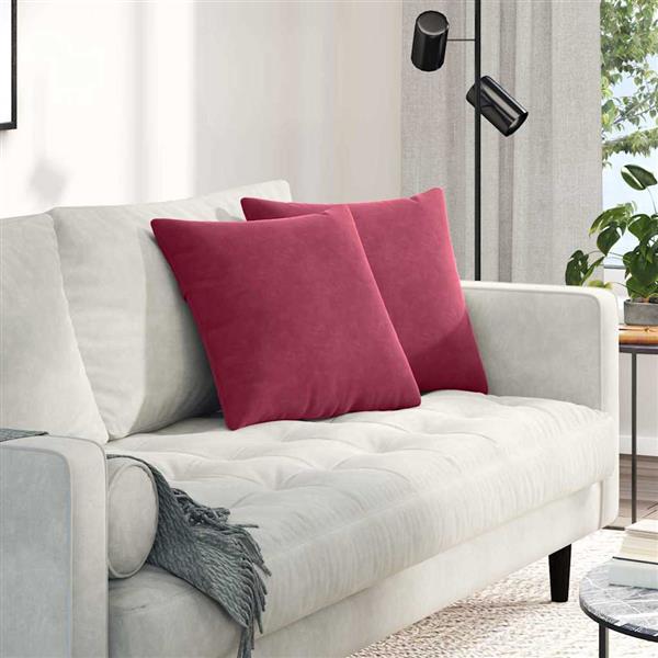 Grote foto vidaxl sofa kussens 2 pcs wijnrood 45 x 45 cm katoen stof huis en inrichting woningdecoratie