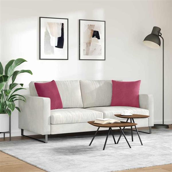 Grote foto vidaxl sofa kussens 2 pcs wijnrood 45 x 45 cm katoen stof huis en inrichting woningdecoratie