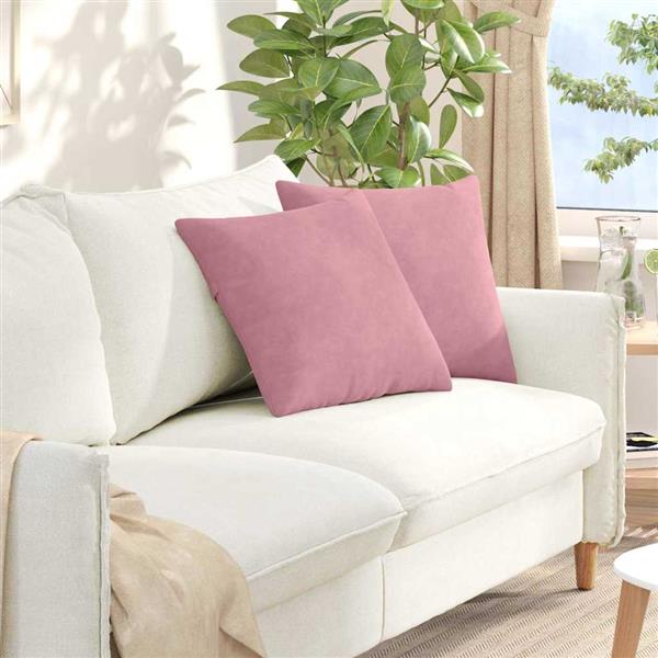 Grote foto vidaxl sofa kussens 2 pcs roze 45 x 45 cm katoen stof huis en inrichting woningdecoratie