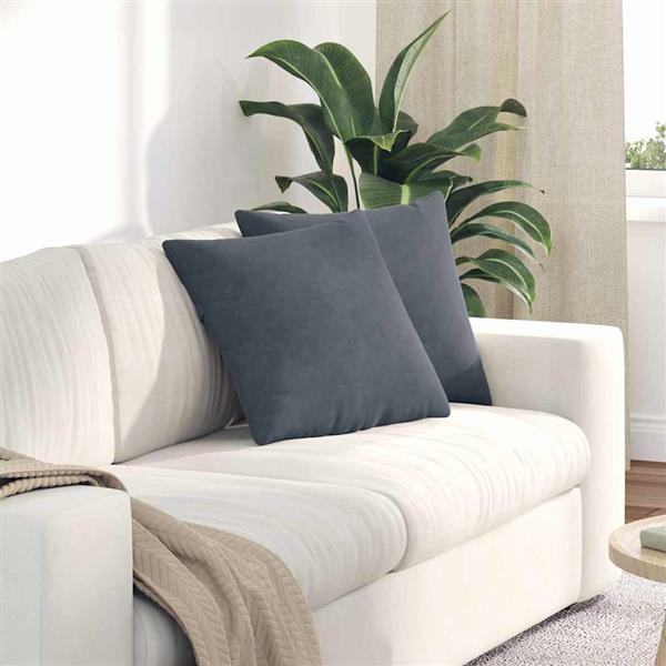 Grote foto vidaxl sofa kussens 2 pcs donkergrijs 45 x 45 cm katoen stof huis en inrichting woningdecoratie