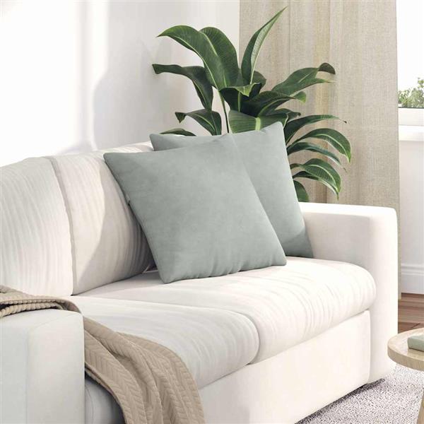 Grote foto vidaxl sofa kussens 2 pcs lichtgrijs 45 x 45 cm katoen stof huis en inrichting woningdecoratie