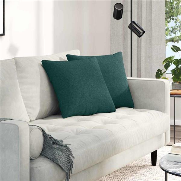 Grote foto vidaxl sofa kussens 2 pcs donkergroen 45 x 45 cm stof huis en inrichting woningdecoratie