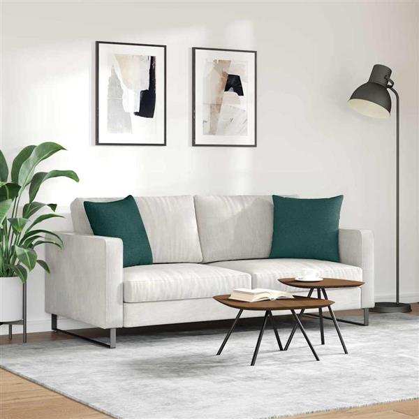 Grote foto vidaxl sofa kussens 2 pcs donkergroen 45 x 45 cm stof huis en inrichting woningdecoratie