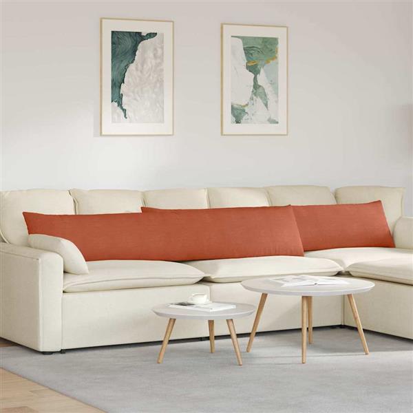 Grote foto vidaxl sofa kussens 2 pcs rood oranje 200 x 40 cm katoen stof huis en inrichting woningdecoratie