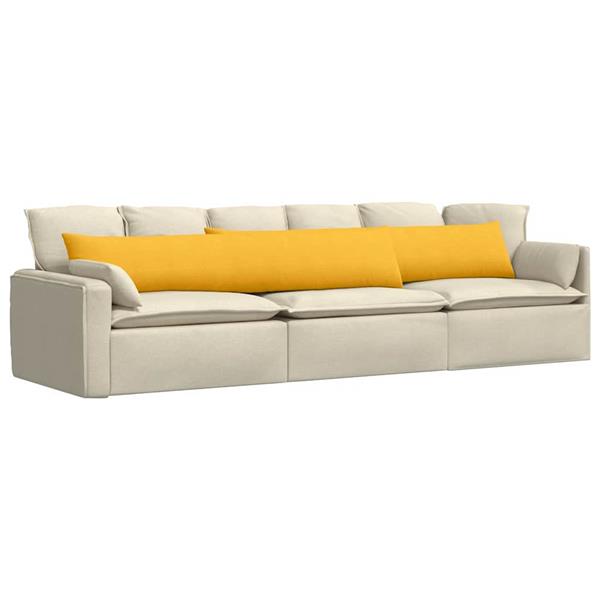 Grote foto vidaxl sofa kussens 2 pcs lichtgeel 200 x 40 cm katoen stof huis en inrichting woningdecoratie