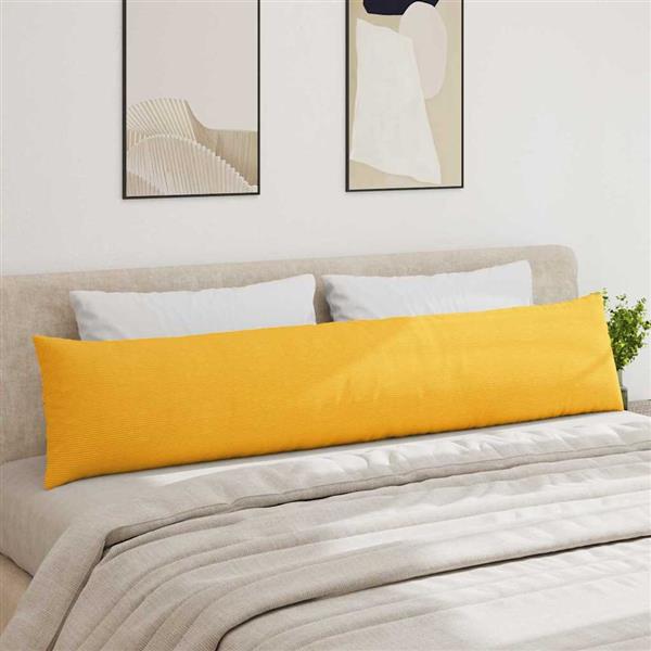 Grote foto vidaxl sofa kussens 2 pcs lichtgeel 200 x 40 cm katoen stof huis en inrichting woningdecoratie