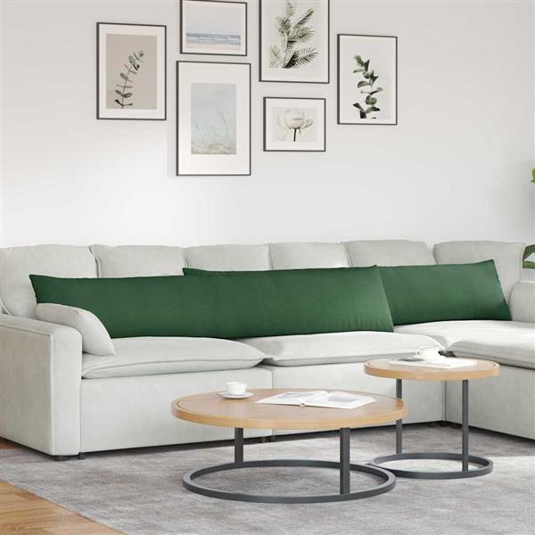Grote foto vidaxl sofa kussens 2 pcs donkergroen 200 x 40 cm katoen stof huis en inrichting woningdecoratie
