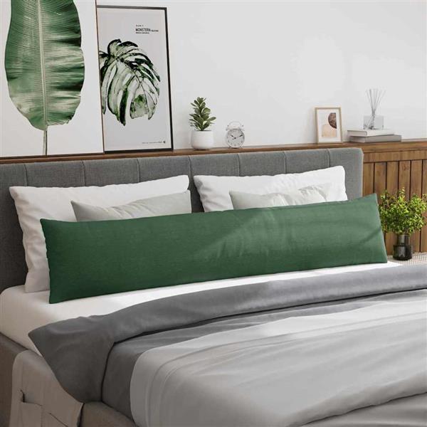 Grote foto vidaxl sofa kussens 2 pcs donkergroen 200 x 40 cm katoen stof huis en inrichting woningdecoratie