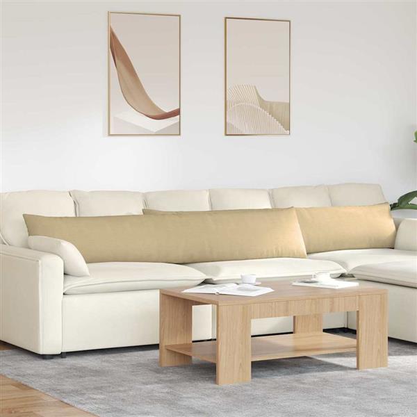Grote foto vidaxl sofa kussens 2 pcs grijs groen 200 x 40 cm katoen stof huis en inrichting woningdecoratie