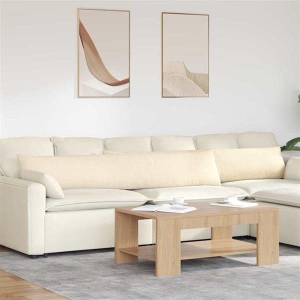 Grote foto vidaxl sofa kussens 2 pcs cr me 200 x 40 cm katoen stof huis en inrichting woningdecoratie