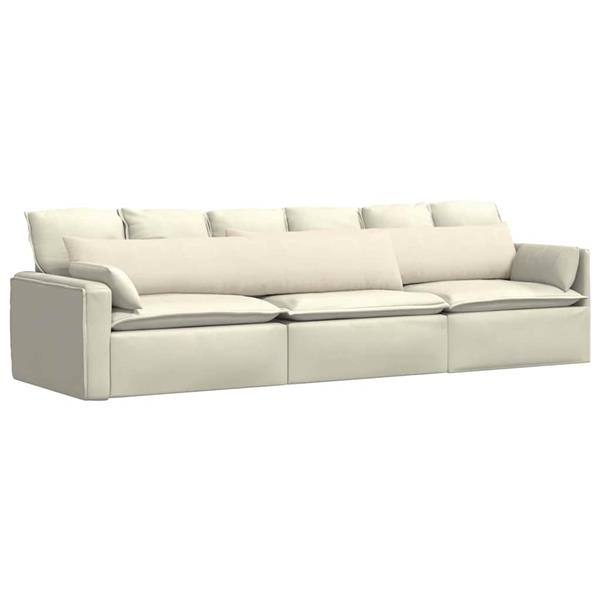 Grote foto vidaxl sofa kussens 2 pcs cr me 200 x 40 cm katoen stof huis en inrichting woningdecoratie