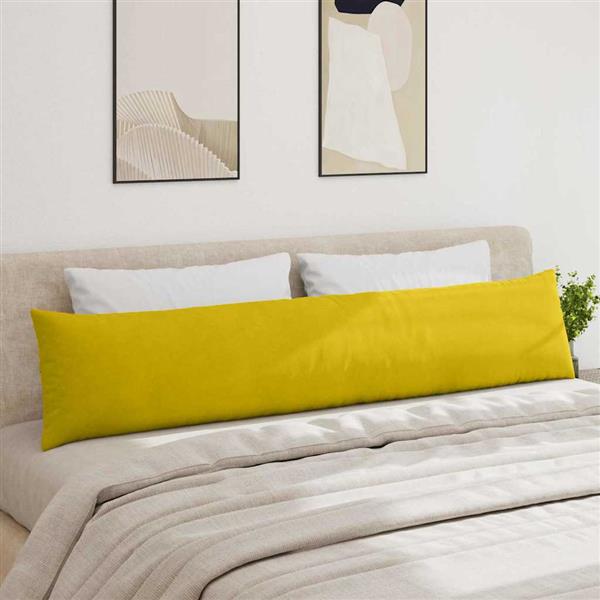 Grote foto vidaxl sofa kussens 2 pcs geel 200 x 40 cm katoen stof huis en inrichting woningdecoratie